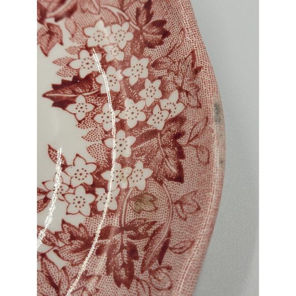 JG Meakin Teacup Saucer Romantic England Anne Hathaway Ironstone China Red Vtg - Picture 16 of 16